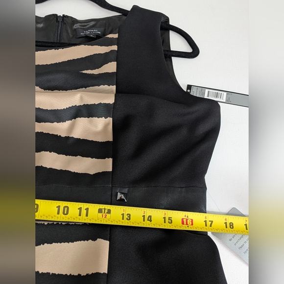 New TAHARI ARTHUR S LEVINE Sleeveless Black/Tan Animal Print Mini Dress Size 12 - Picture 16 of 16
